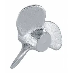 This IKA overhead stirrer impeller features a propeller blade shape with a 1 3/4 in blade diameter. It is compatible with manufacturer model number 0004050010. The propeller design generates axial flow, suitable for mixing, blending, and suspending solids in low- to medium-viscosity liquids in laboratory and industrial applications.