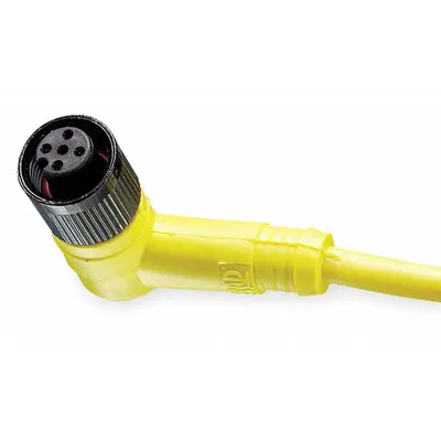 BRAD HARRISON Cordset: M12 Female Right Angle X Bare Wire, 4 Pins, Yellow, PVC, 2 m Cable Lg - Single-Ended Cordsets with PVC Jacket for Flexing Applications
