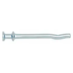 These DEWALT vibration-resistant drive anchors are designed for fastening into concrete, block, or brick. Each anchor is flat, made of steel with a zinc-plated finish, and measures 1-1/2 inches in overall length. Supplied in a pack of 100, they are suitable for securing electrical conduit, ductwork, and other fixtures in industrial applications.