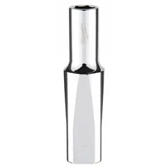 This 3/8 in drive, 8 mm socket features a 6-point deep profile and chrome finish. The anti-roll design prevents the socket from rolling on work surfaces. Suitable for tightening or loosening metric fasteners in maintenance and repair tasks.