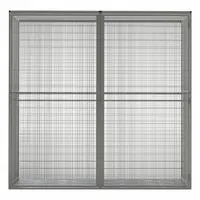 Wire mesh bulk storage locker starter with two doors, measuring 96 inches wide by 25 inches deep by 93 inches high. The 2-unit-wide configuration includes a padlock hasp for securing the enclosure. Suitable for organizing and controlling access to bulk inventory, tools, or supplies in industrial environments