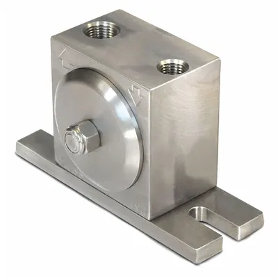 MILLENNIUM Pneumatic Vibrator: 300 lbf, 17,200 vpm, 1/8 in NPT, MHISS, 68 dBA - Chemical Resistant Turbine & Ball Vibrators