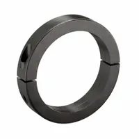 Metric, round, clamp-on shaft collar with 140 mm bore diameter. Two-piece design in carbon steel for secure clamping and axial positioning on shafts. Used in power transmission and motion control applications to locate, space, or limit movement