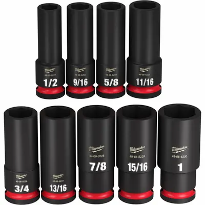 MILWAUKEE Impact Socket Set: 1/2 in Drive Size, Small Set (0-50 pieces) Set Size - SAE Impact Socket Sets