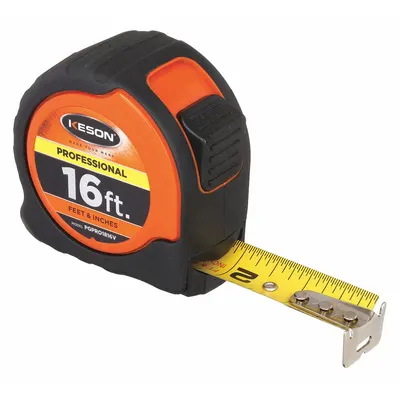 KESON Tape Measure: Nonmagnetic Single Hook Tip, 16 ft - Standard (Inch) Tape Measures