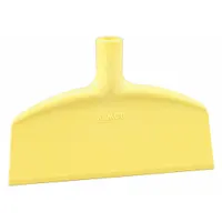This VIKAN floor scraper features a plastic blade and is FDA compliant for use in food-contact areas. With an overall length of 1 1/4 in, it is suited for removing debris from floors in commercial kitchens and food processing facilities where hygiene is required