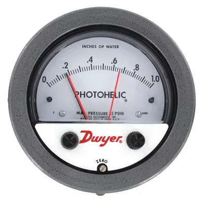 Dwyer A3008 Low Operating Pressure Differential Gauge with Switch - Low Operating Pressure Differential Gauges with Switch