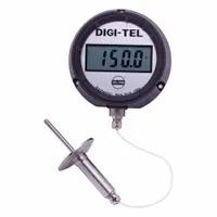 This panel mount dial thermometer features a 4.5-inch dial diameter and an accuracy of +/- 0.3°C. It is suitable for temperature monitoring in industrial processes, HVAC systems, and laboratory equipment where a clear, large dial display is required