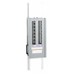 This 400 A convertible panel interior features a copper bus and accepts QHB, QOB, and QOB-VH circuit breakers. With 42 spaces and dimensions of 45 in height by 10 7/16 in width, it is used for power distribution in commercial and industrial electrical systems.