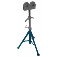 WESTWARD Roller Head Pipe Stand: Straight Roller Head, 2,500 lb Max Load Capacity, Adj Leg, Metal (MPN 22XP99)
