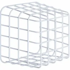 This steel wall fixture guard protects a wide variety of devices against theft and vandalism. It is white, rated for indoor use, and measures 7 inches in overall depth, length, and width. The guard mounts on walls via surface mount and includes mounting hardware.