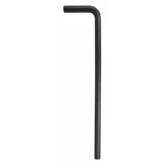 This L-shaped hex key is made of alloy steel with a black oxide finish. It has a 3/16 in SAE tip size and a long length for extended reach. The tool includes 2 tips and is used for driving hex socket screws and bolts in assembly, maintenance, and repair tasks.