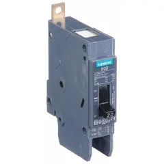 Single-pole bolt-on miniature circuit breaker rated 20 A at 277V AC. Provides overcurrent protection for branch circuits in commercial and industrial electrical distribution systems. Part of the BQD Series with a compact 1-pole format.