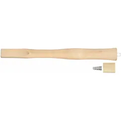 Replacement handle designed for claw hammers with a 16 oz maximum head weight and a 1 1/16 inch eye opening length. Includes one steel wedge for secure installation. Suitable for repairing hammers in maintenance and tool restoration tasks.