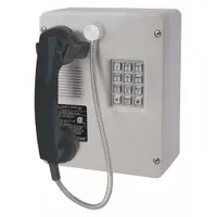 HUBBELL GAI-TRONICS Telephone: Surface Mount, Keypad, 246-001AC, Volume Control, Indoor, PSTN, Gray