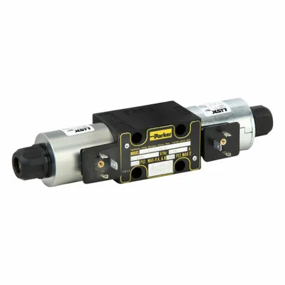 Parker Hydraulic Directional Valve: 21.1 gpm Max Flow Rate, D03 NFPA Size, Three Positions - Solenoid-Operated Directional Control Valves
