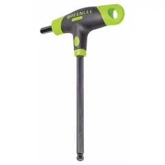 This T-shaped dual-tip hex key features two ball-end tips in SAE 5/16 in size. Constructed from alloy steel with a black oxide finish, it is designed for manual hex fastening in maintenance and assembly tasks where access is limited.