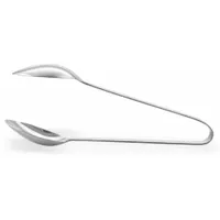 Stainless steel serving tongs with a 10-inch overall length, featuring stainless steel blades and handles in a silver finish. Suitable for portioning and serving food in commercial kitchens, cafeterias, and catering operations. Not dishwasher safe and not NSF certified