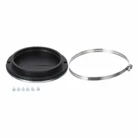 Stainless steel mounting adaptor with 6 5/8 in overall diameter and 1 in overall height. Includes sink flange adaptor for connecting a disposer to a sink with a 6 5/8 in opening. Used in residential kitchen sink installations