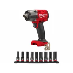 This MILWAUKEE cordless impact wrench features a brushless motor and 18 V DC voltage, delivering 550 ft-lb of fastening torque. The 1/2 in drive size is suited for fastening and loosening bolts and nuts in automotive, construction, and industrial applications. Includes manufacturer part numbers 2962-20 and 49-66-7032.