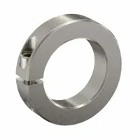 One-piece clamp-on shaft collar with 1 15/16 inch bore diameter, made from 316 stainless steel. Designed for inch-sized round shafts to position, secure, or limit axial movement of components in power transmission assemblies