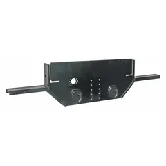 This hitch plate is used in fleet and vehicle maintenance for attaching trailers or equipment to trucks. It provides a sturdy mounting point with an overall width of 34 1/8 inches, height of 15 1/2 inches, and thickness of 1/2 inch, suitable for heavy-duty towing applications.