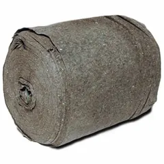This synthetic fiber railroad track mat is supplied as a gray roll measuring 250 ft in length by 30 in in width. It is designed for spill absorption and containment in industrial rail environments, providing high-capacity sorption for maintenance and cleanup operations.