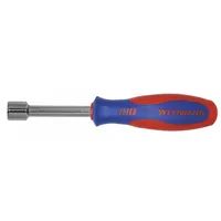 WESTWARD Hollow Round Shank Nut Driver: Straight, SAE, Without Magnetized Tip, Std, 1/2 in Tip Size