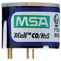 Replacement sensor for MSA ALTAIR 5X gas detectors. Detects carbon monoxide (0 to 1,999 ppm) and hydrogen sulfide. Response time: 15 seconds. Used for personal safety monitoring in industrial environments where toxic gas exposure may occur
