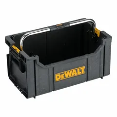 Black storage tote with foam interior for organizing and protecting tools and accessories. Measures 12 11/16 in W x 21 3/4 in D x 10 13/16 in H. Integrates with the Tough System for modular stacking and transport on job sites.