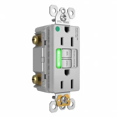 LEGRAND GFCI 1597HGTRPIGRY Hospital Grade Duplex Receptacle - General Purpose Receptacles