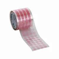 Polyester film masking tape discs designed for high-temperature industrial masking applications. Each disc is 3/4 inch in diameter and 2 mil thick, supplied in a pack of 1,000. The tape length per roll is 72 yards with a width of 1 1/4 inches. Suitable for masking during powder coating, painting, or plating processes