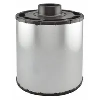Round engine air filter with a bottom outside diameter of 8 9/16 inches. Designed for automotive and industrial engines, it captures airborne contaminants to protect engine components. Commonly used in trucks, construction equipment, and agricultural machinery