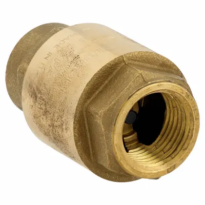 BONOMI Check Valve: Poppet, Inline Valve Body, 3/8 in Pipe Size, FNPT x FNPT, Brass - Lead-Free Brass Inline Disc Check Valves