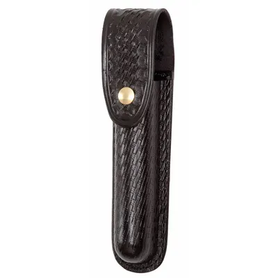 GOULD & GOODRICH, INC. Flashlight Pouch: Black, Leather, Basket Weave - Duty Equipment Pouches