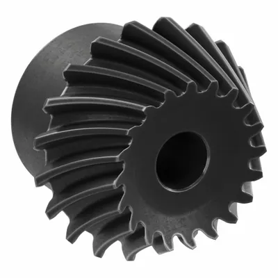 KHK GEARS Spiral Bevel Gear: Spiral, Gear Ratio 2, Left Hand, Module m 2.5, 20 Teeth - Spiral Teeth Metric Bevel Gears & Pinions