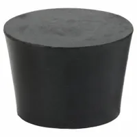 Stopper: Natural Rubber, 7 Stopper Size, 30 mm Bottom Dia, 37 mm Top Dia, 25 mm Overall Ht, Black (MPN RST7-S)