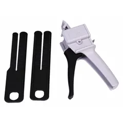 Manual dual-cartridge applicator for dispensing two-component adhesives, sealants, and coatings from 50 mL syringes. Metal housing supports thrust ratios of 1:1 and 2:1, with mixing ratios of 1:1, 2:1, 4:1, and 10:1. Suitable for bonding, potting, and encapsulation in industrial maintenance, assembly, and repair applications.