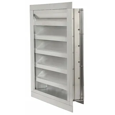 Dayton 45"H 45"W Drnbl Extrd Alu Intake Louver: Flanged, Surface Mount, 41 1/2 in H - Drainable Stationary-Blade Louvers