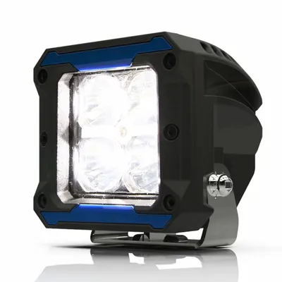 ECCO Vehicle Work Light: Square, Flood, LED, Bolt, 3 in Overall Wd - Vehicle Floodlights