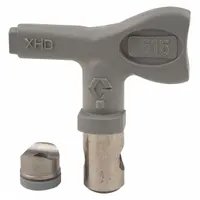 Replacement airless spray gun tip for use with the XHD001 model and XTR series. Gray finish with a 0.015-inch orifice size. Suitable for applying paints and coatings in industrial finishing tasks