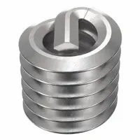 Screw-locking tanged helical insert for repairing or reinforcing internal threads in metal components. Features #4-40 coarse thread, right-hand direction, and 18-8 stainless steel construction with plain finish. Tensile strength ranges from 200,000 to 250,000 psi. Requires STI tap size #4-40. Supplied in a 100-piece pack