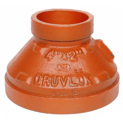 GRUVLOK Metal Pipe Straight: Concentric Reducer, 3 in x 1 1/4 in, Ductile Iron - Grooved Pipe Fittings