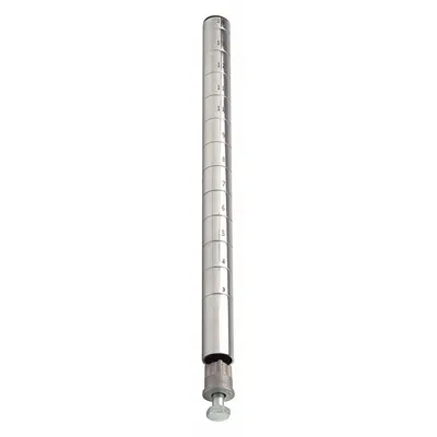 QUANTUM Shelf Hanger/Rail Rod: 54 in x 1 in, Stainless Steel, Split Sleeve, Silver - Wire Shelving Posts for Dry Use