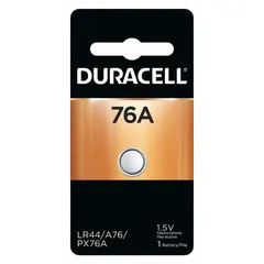 Alkaline button cell battery with 1.5V DC output and 130 mAh capacity. Diameter 0.45 inches. Commonly used in calculators, watches, key fobs, and other small electronic devices requiring a compact disposable power source.