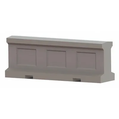 PETERSEN MFG Security Barrier: Gray, 36 in Overall Ht, 8 ft Overall Lg, 24 in Overall Wd - Rectangular Decorative Bollards
