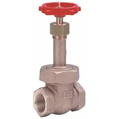 Bronze rising stem gate valve with 2" FNPT connections and wheel handle. Bronze wedge and bonnet. Rated for 1,000 psi CWP. Used for on/off flow control in general-purpose piping systems.