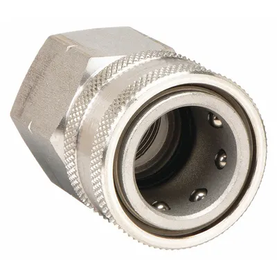 PARKER Hydraulic Quick Connect Hose Coupling: 3/8 in, 303 Stainless Steel - ST Series Hydraulic Quick-Connect Coupling Bodies