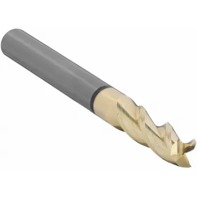 CLEVELAND Square End Mill: Carbide, ZrN Coated, 3 Flute, 1/8" Mill Dia, 1/4" LOC - Carbide Square End Mills for Aluminum
