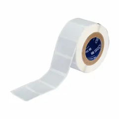This precut label roll measures 1 3/4 in x 2 3/4 in and is made of polyester with halogen-free and metal-detectable properties. It is designed for use with the BBP81 printer series. Suitable for industrial labeling in environments where contamination prevention and label detection are required, such as food processing or pharmaceutical facilities.